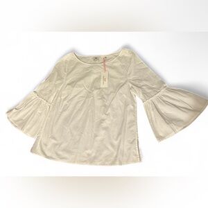 Vineyard Vines Off-White Flared Sleeve Blouse